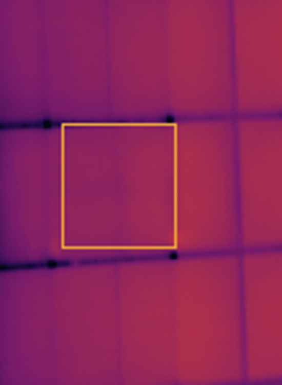 Mismo módulo fotovoltaico en la segunda inspección, sin el patrón localizado anterior