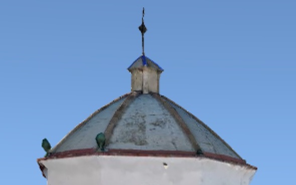 Captura real de la cúpula en un modelo tridimensional de iglesia